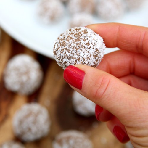Chocolate Almond Coconut Protein Balls