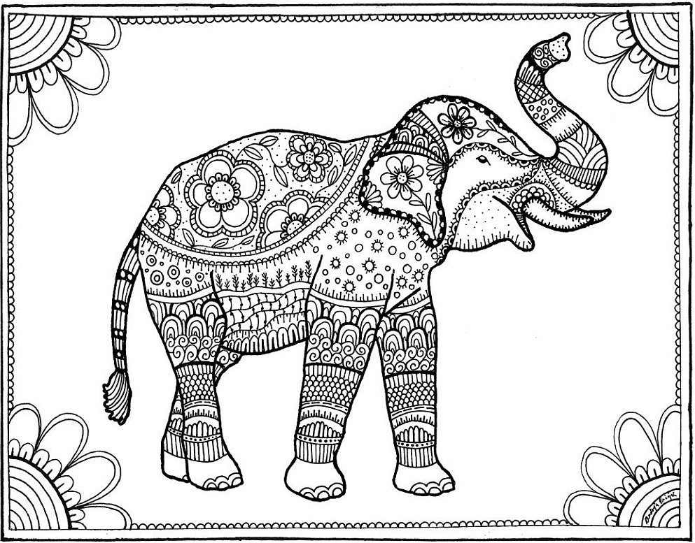 Elephant 20 Free Coloring Book Printables POPSUGAR Smart Living