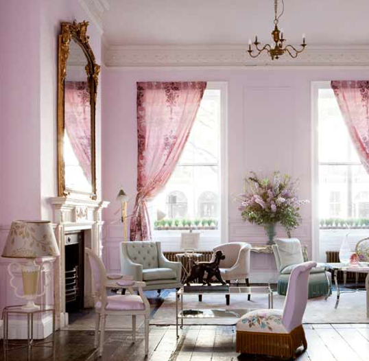 This Living Room Is Feminine And Dramatic Thanks To The Deep Pink 8838