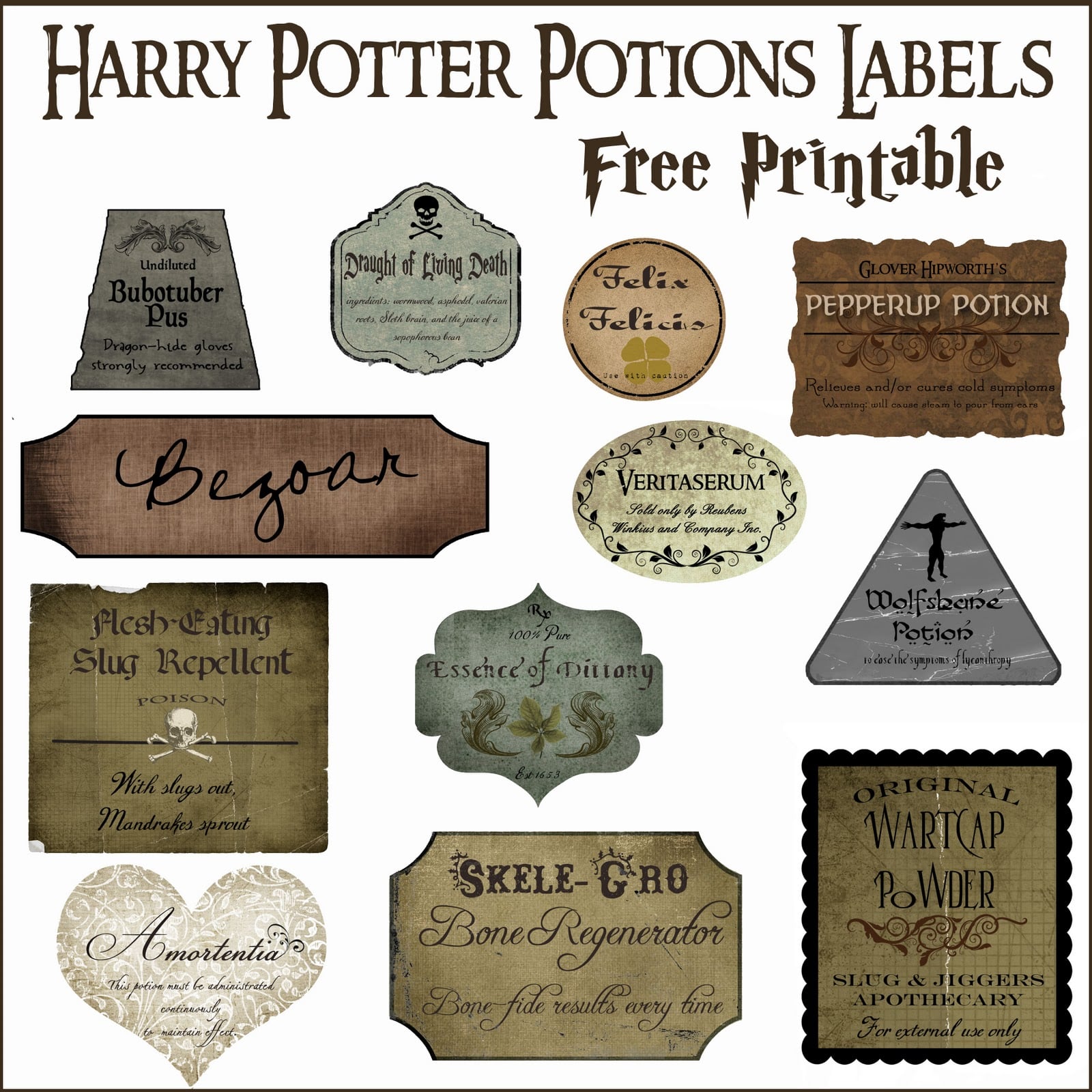 Print Out Potions Labels 22 Easy Harry Potter DIYs That Even Muggles