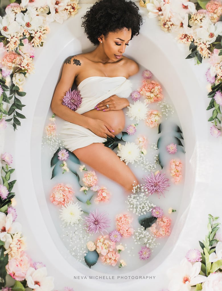 Milk Bath Pregnancy Maternity Photo Shoot POPSUGAR Moms