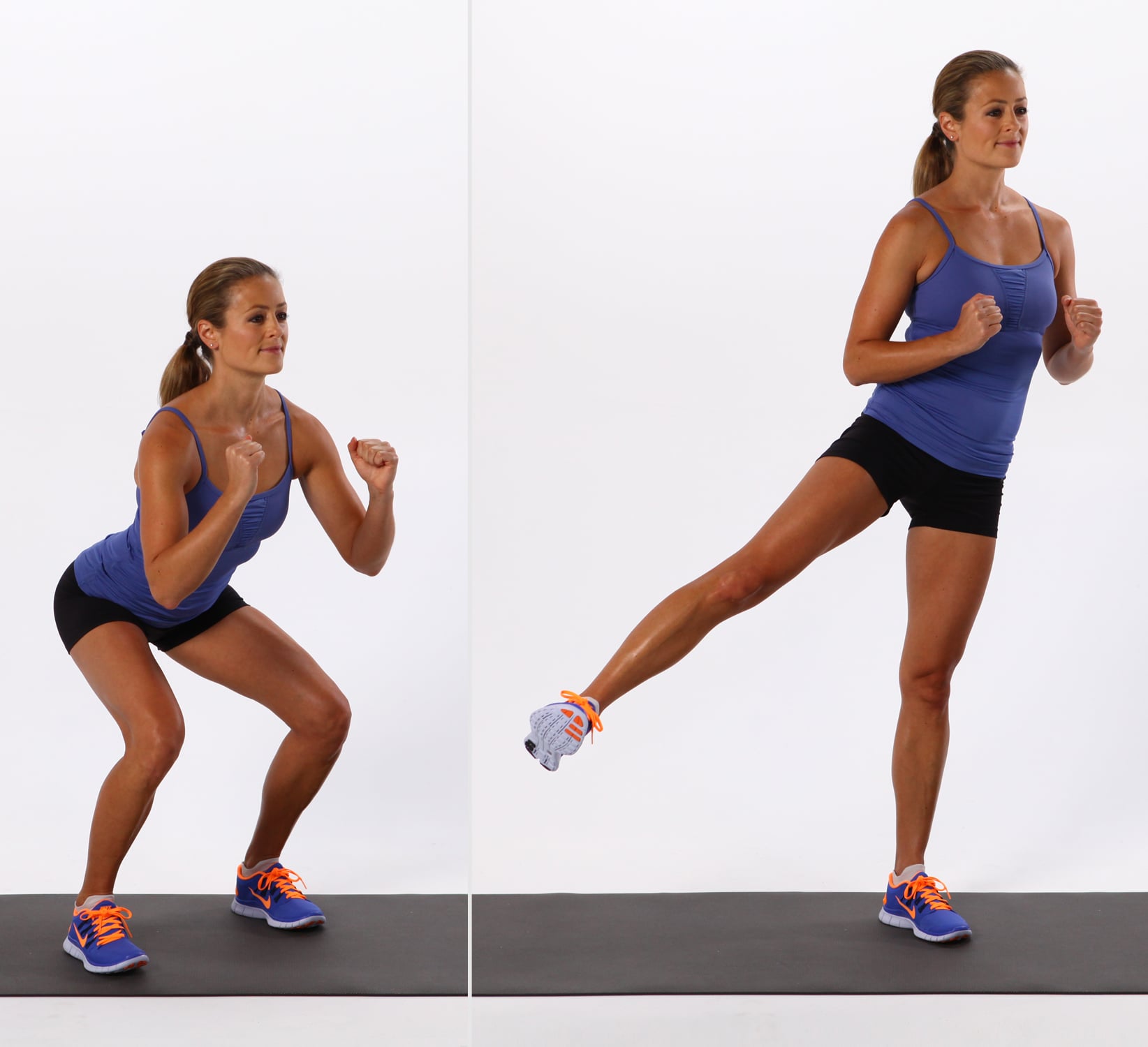 Squat With Side Kick The Moves You Should Be Doing For A Perkier Butt Popsugar Fitness