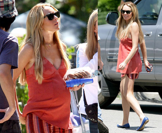 Lindsay Lohan Pregnant on Set of Labor Pains Lindsay Lohan Pregnant on Set of Labor Pains