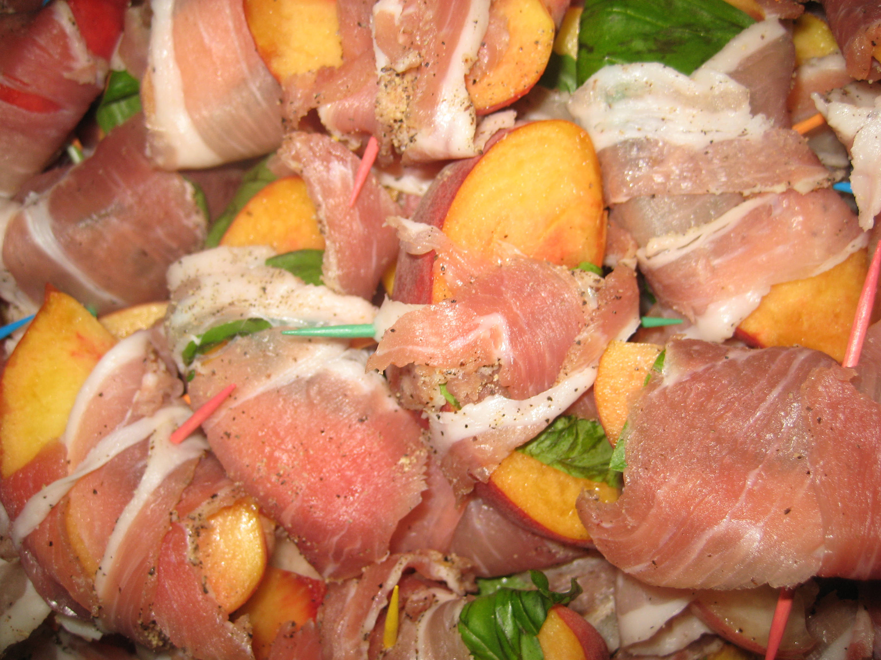 Perfect Summer Appetizer PancettaWrapped Peaches POPSUGAR Food