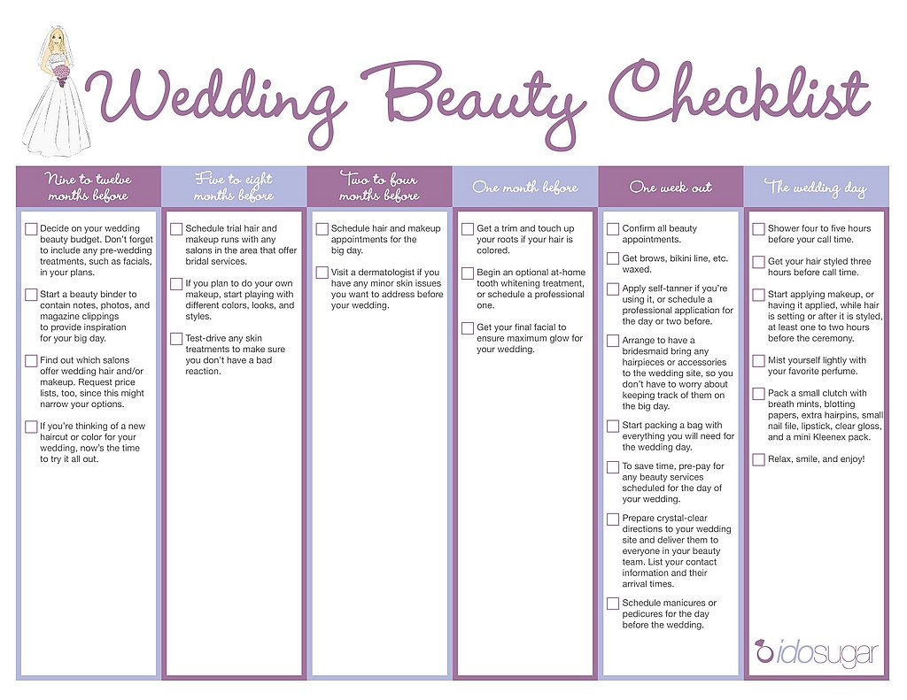 Download Your Wedding Beauty Checklist! | POPSUGAR Beauty