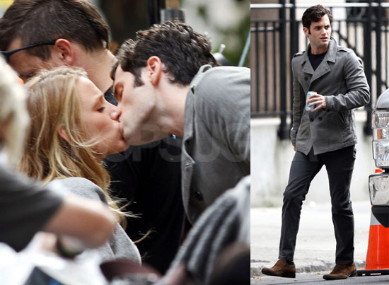 Pictures of Blake Lively and Penn Badgley Kissing on the Gossip Girl 