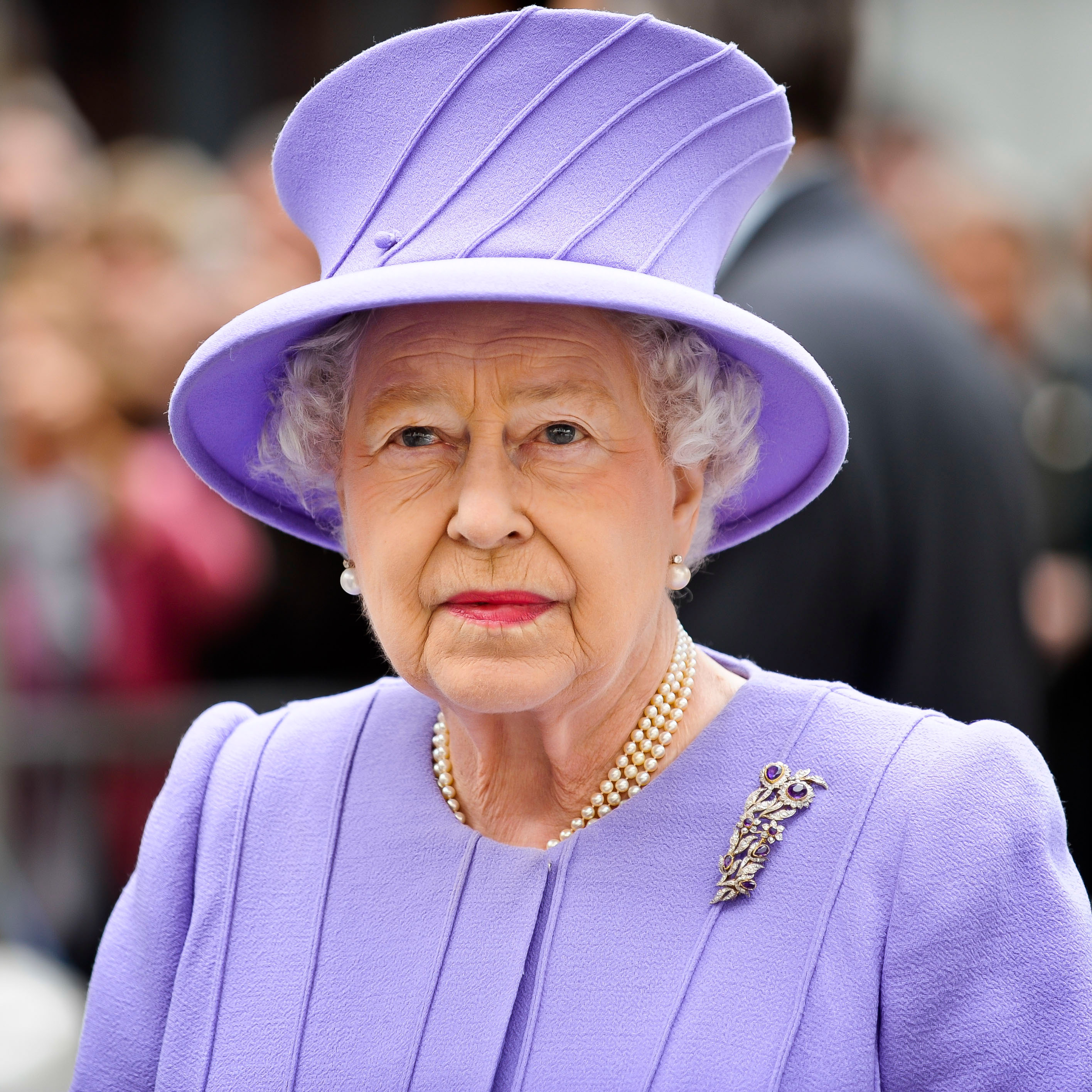 Pretty in purple, Queen Elizabeth II visited Exeter City Centre on May 2.