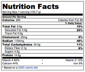 mac and cheese calories