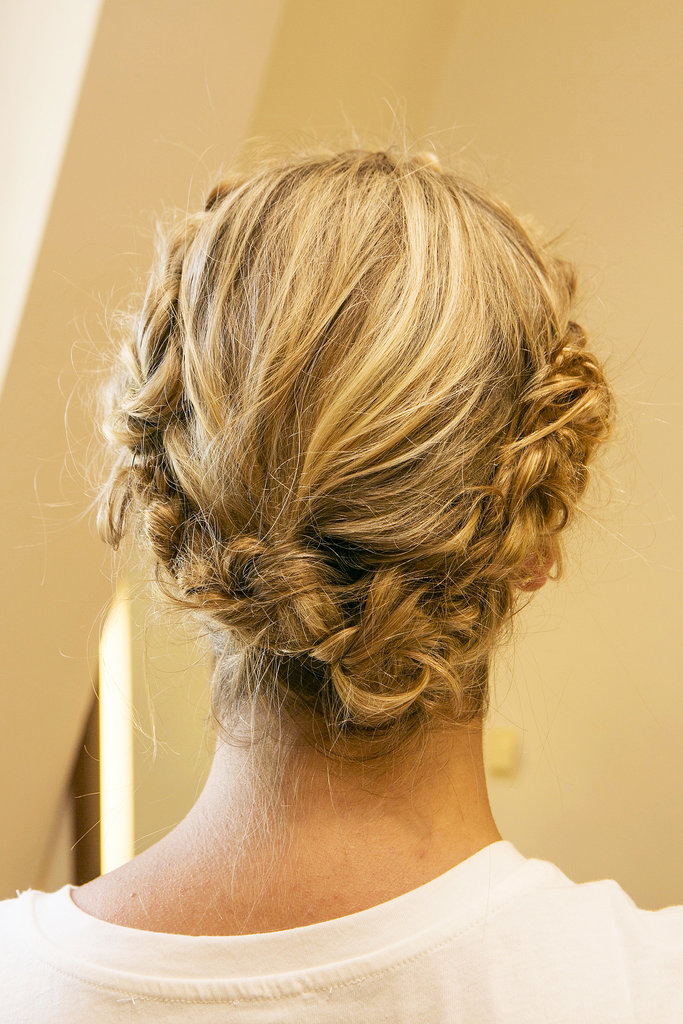 The final look is a crown of braids that's easy to do ...