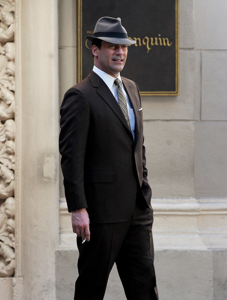 Jon Hamm channeled his inner Don Draper and lit up a cigarette while ...