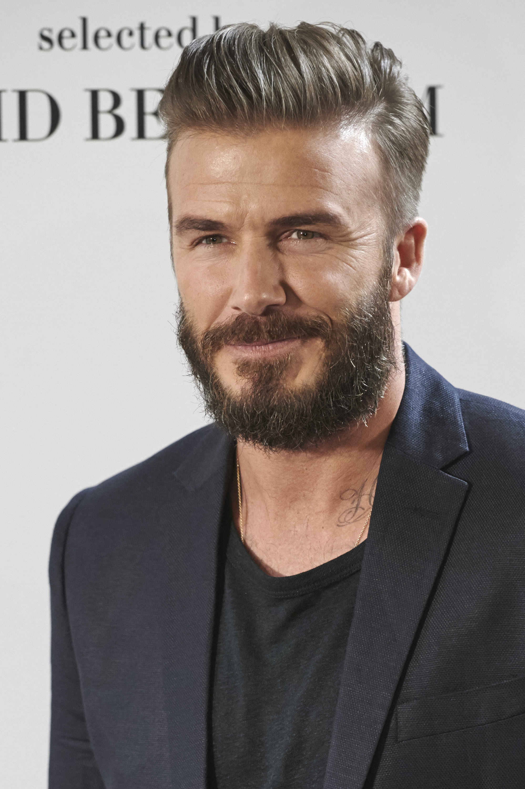 David Beckham showed off some serious facial hair at an H&M event ...