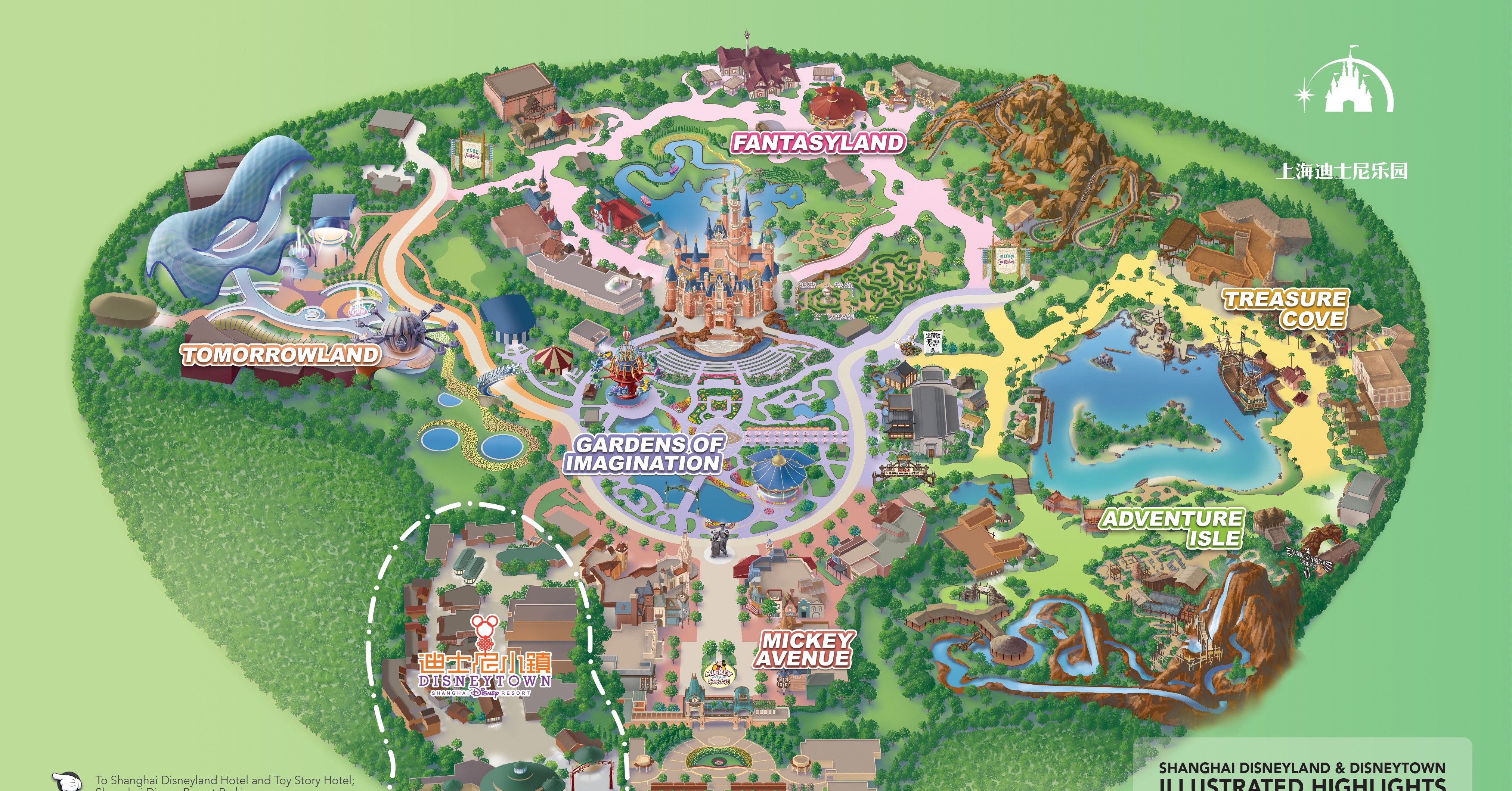Map of Shanghai Disneyland and Disneytown | Shanghai Disney Just ...