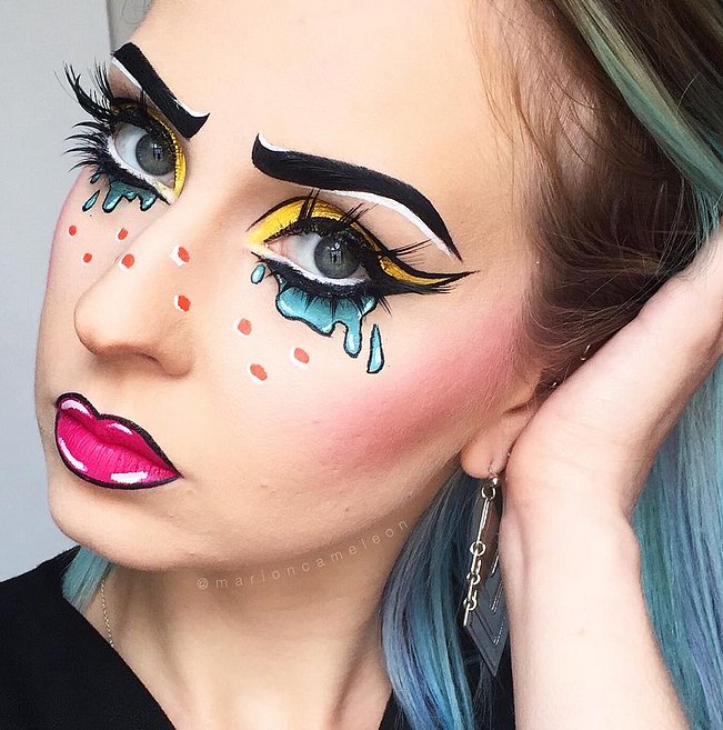 Pop-Art Halloween Makeup | POPSUGAR Beauty