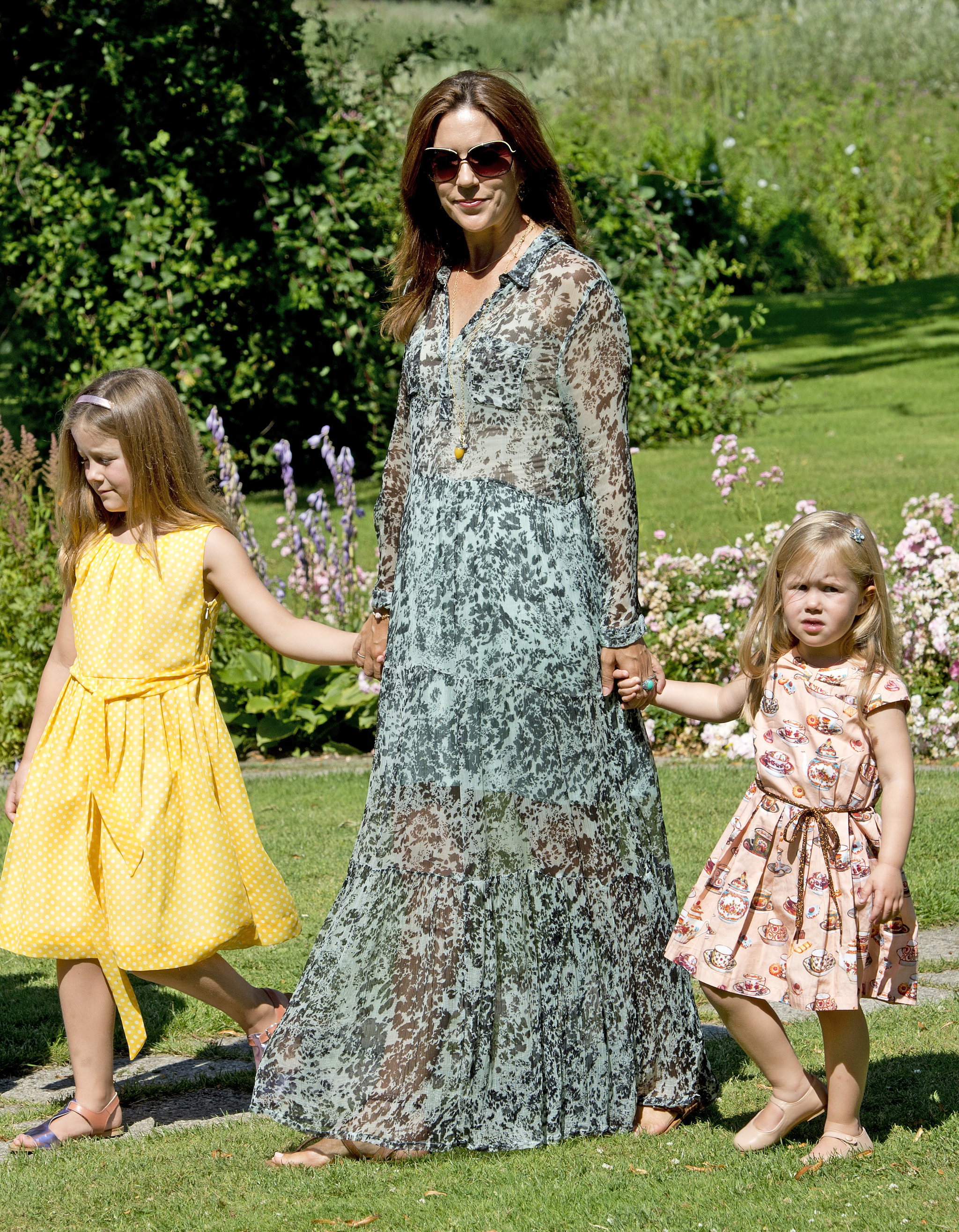 Princess Mary of Denmark wearing a bohemian printed dress. | 44 Times ...