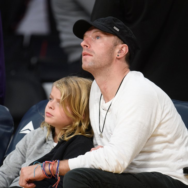 Chris Martin Son Moses at Lakers Game January 2016 | POPSUGAR Celebrity