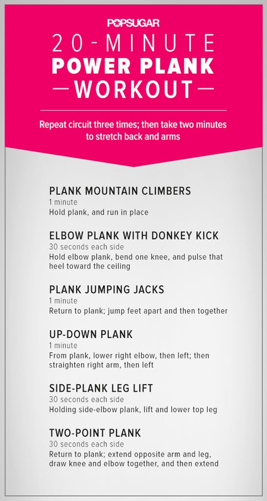 Plank Circuit Workout Poster Popsugar Fitness