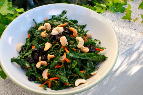 Kale Salad With Dried Cherries and Cashews