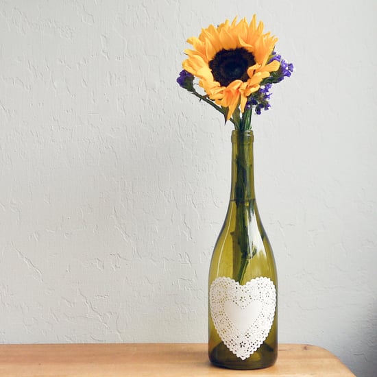 DIY Decoupaged Doily Bottle