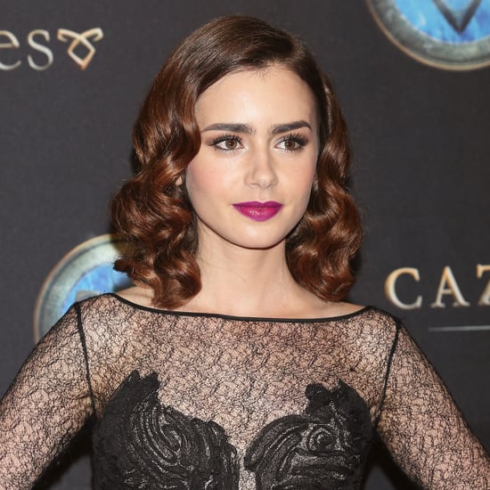 Lily Collins Curled Hair For Promo Tour Popsugar Beauty Australia