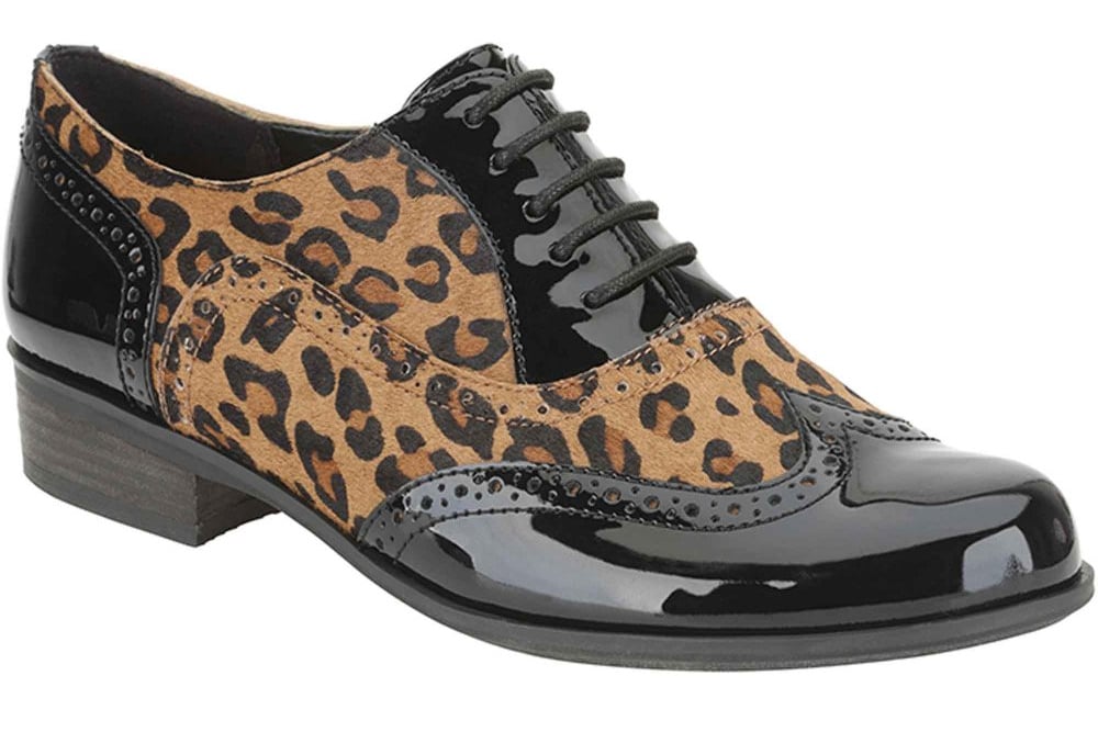 leopard skin brogues