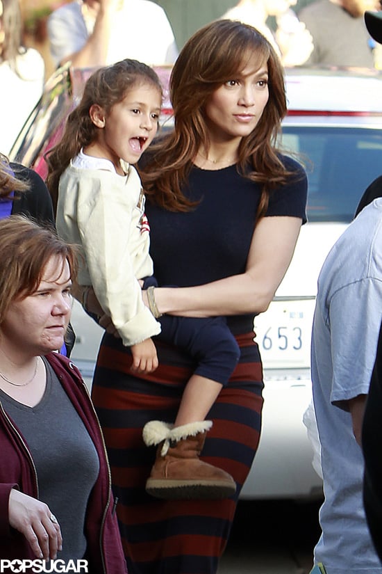 Jennifer Lopez With Twins Max and Emme on Set | POPSUGAR Celebrity