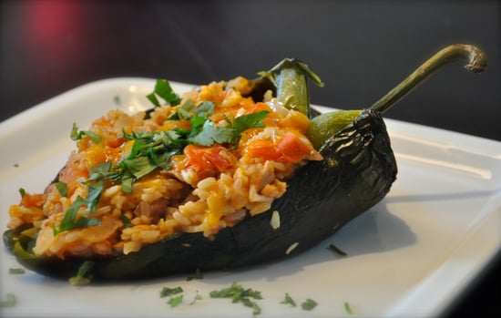 Chicken and Rice Stuffed poblano pepper Chicken and Rice Stuffed poblano pepper