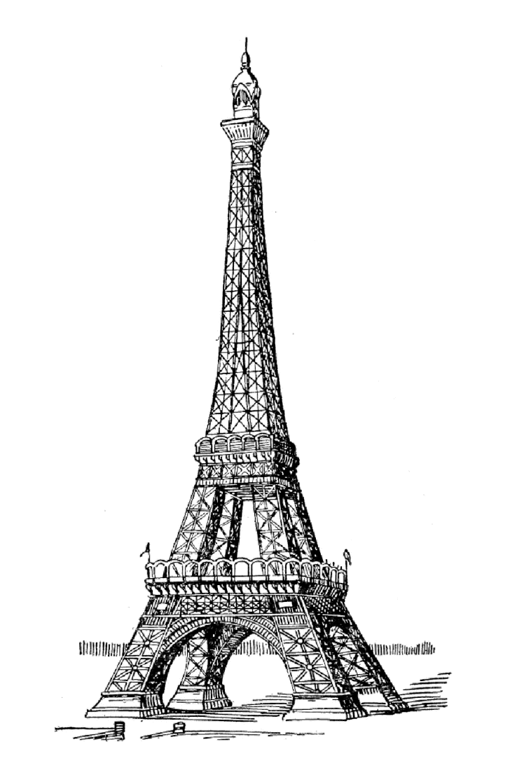 Eiffel Tower Coloring Page 1