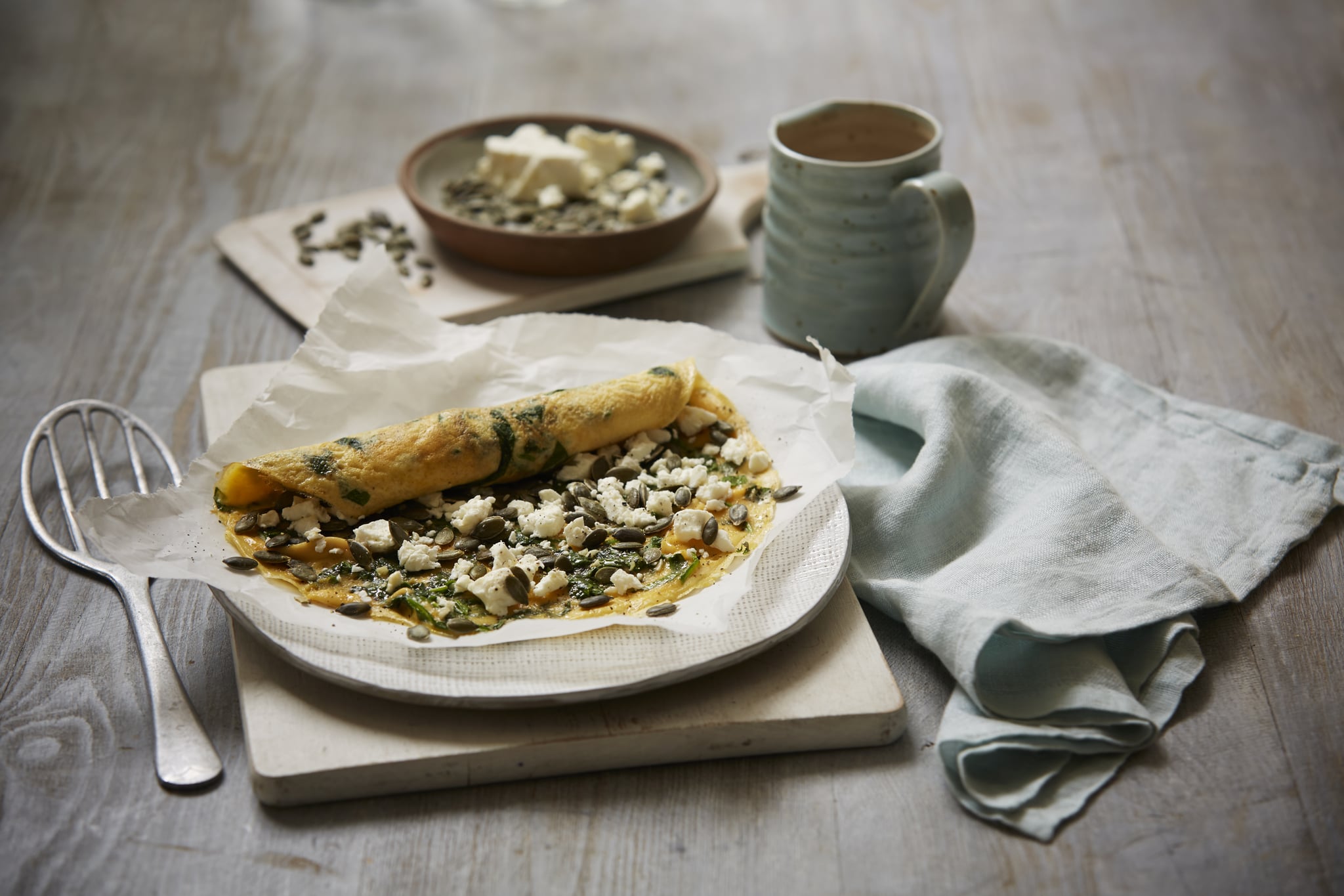 Spinach, Feta, and Pumpkin Egg RollUp Recipe POPSUGAR Fitness UK