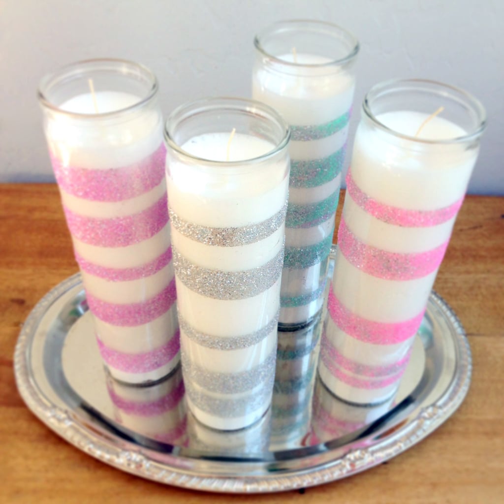 DIY Dollar Store Glitter Candles POPSUGAR Smart Living