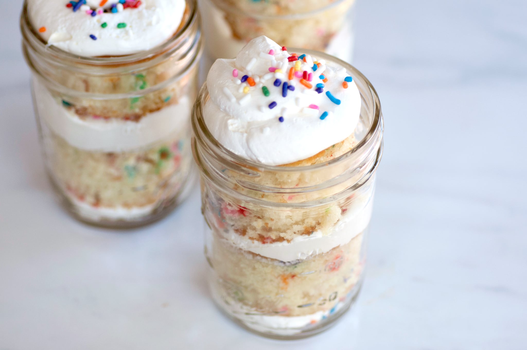 Mason Jar Funfetti Layer Cakes Popsugar Food 