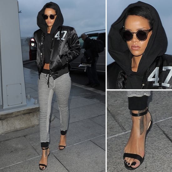 Rihanna Wearing Gray Sweatpants With Sandals POPSUGAR 